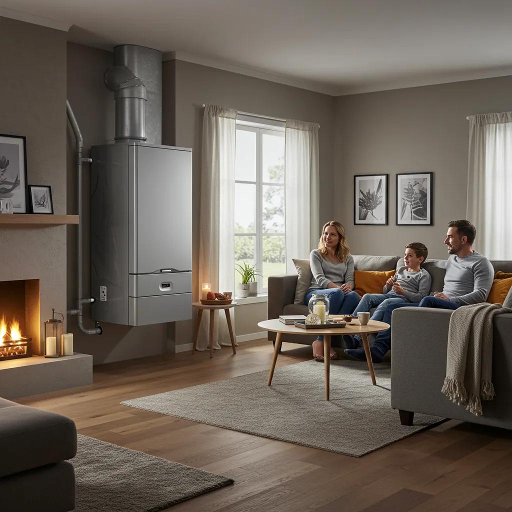 Cozy home interior with a modern furnace system promoting comfort and tranquility