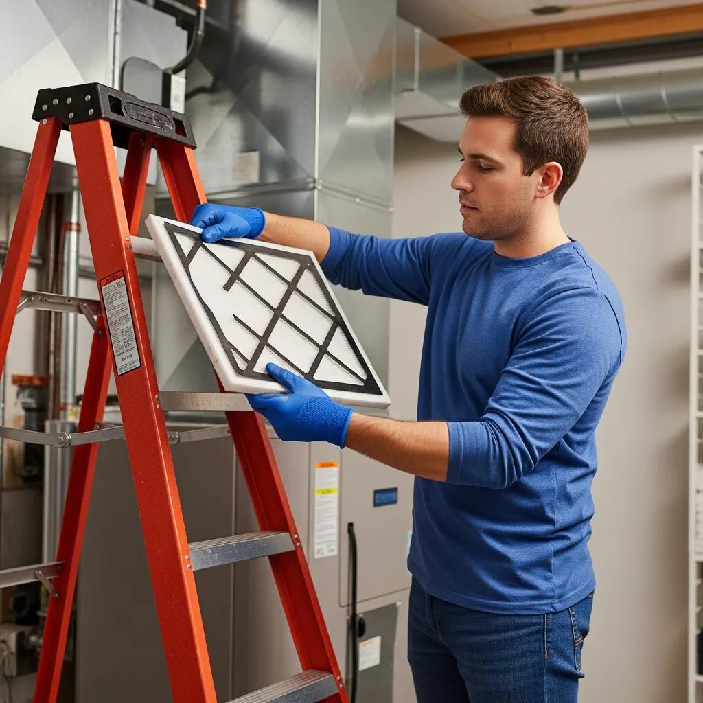 How to Understand & Lower Your HVAC Energy Bill 2 Homeowner changing an HVAC filter — an easy step toward energy savings